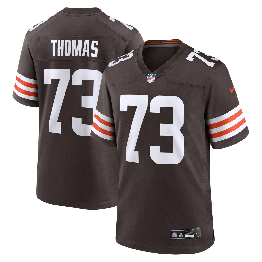 Cleveland Browns Joe Thomas White Retired Game Player Jersey product image 7, provided for visual reference and product