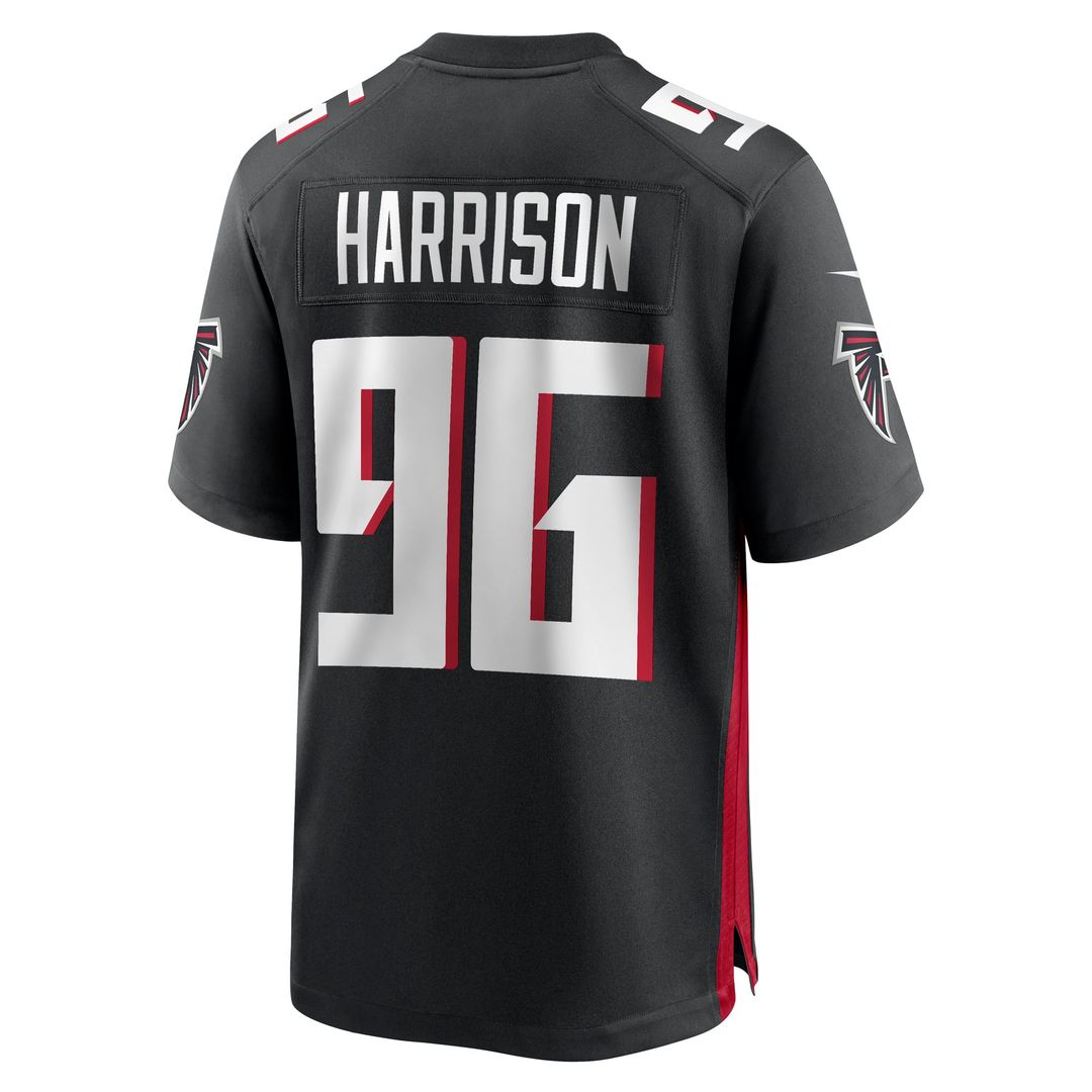 Atlanta Falcons Zach Harrison Black Team Game Jersey product image 3, provided for visual reference and product detail review