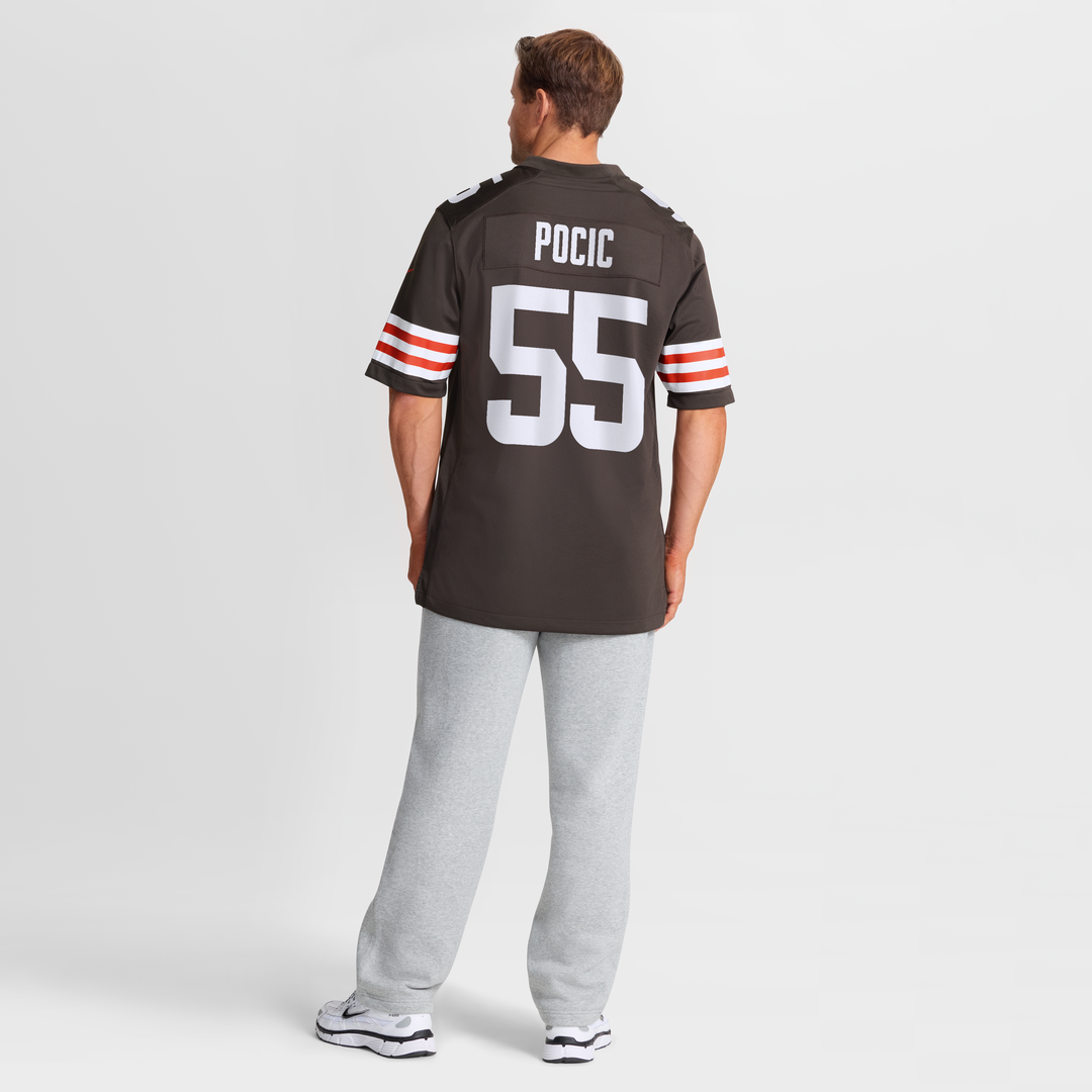 Cleveland Browns Ethan Pocic Brown Game Jersey product image 8, provided for visual reference and product detail review