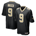 New Orleans Saints Drew Brees Black Team Game Jersey product image 1, provided for visual reference and product detail review