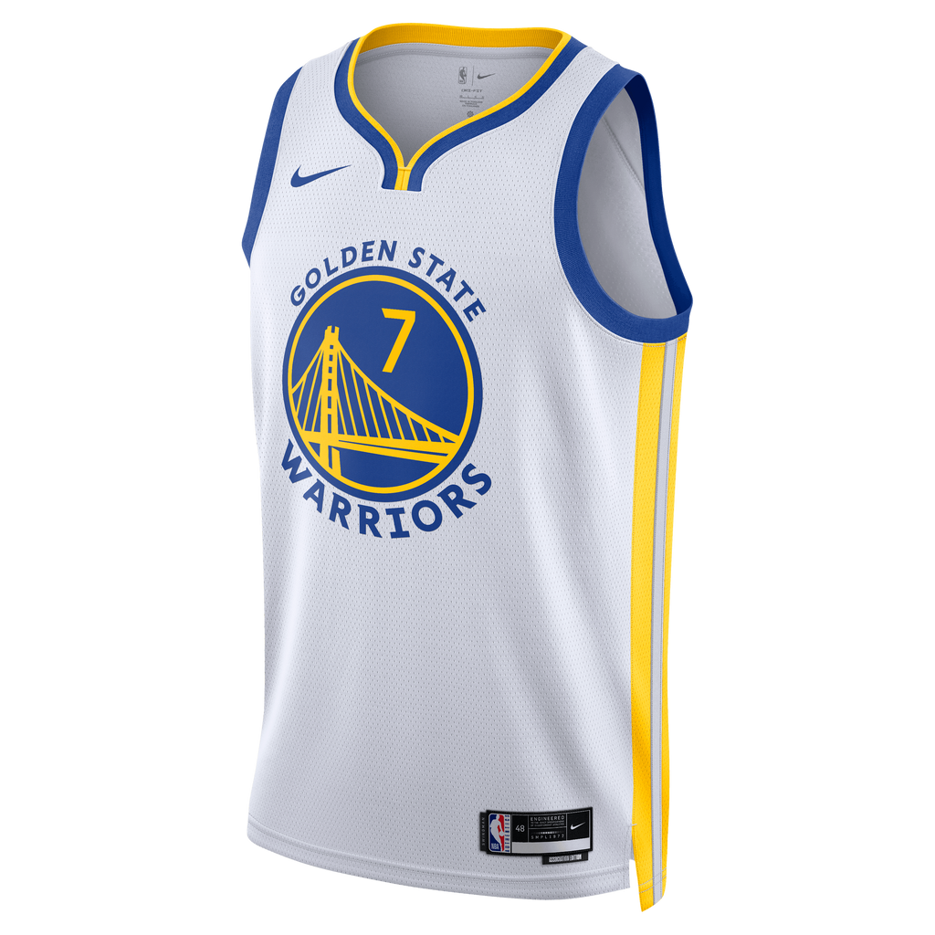 Kristaps Porziņģis Golden State Warriors Association Edition Swingman Jersey - White - Unisex product image 3, provided for
