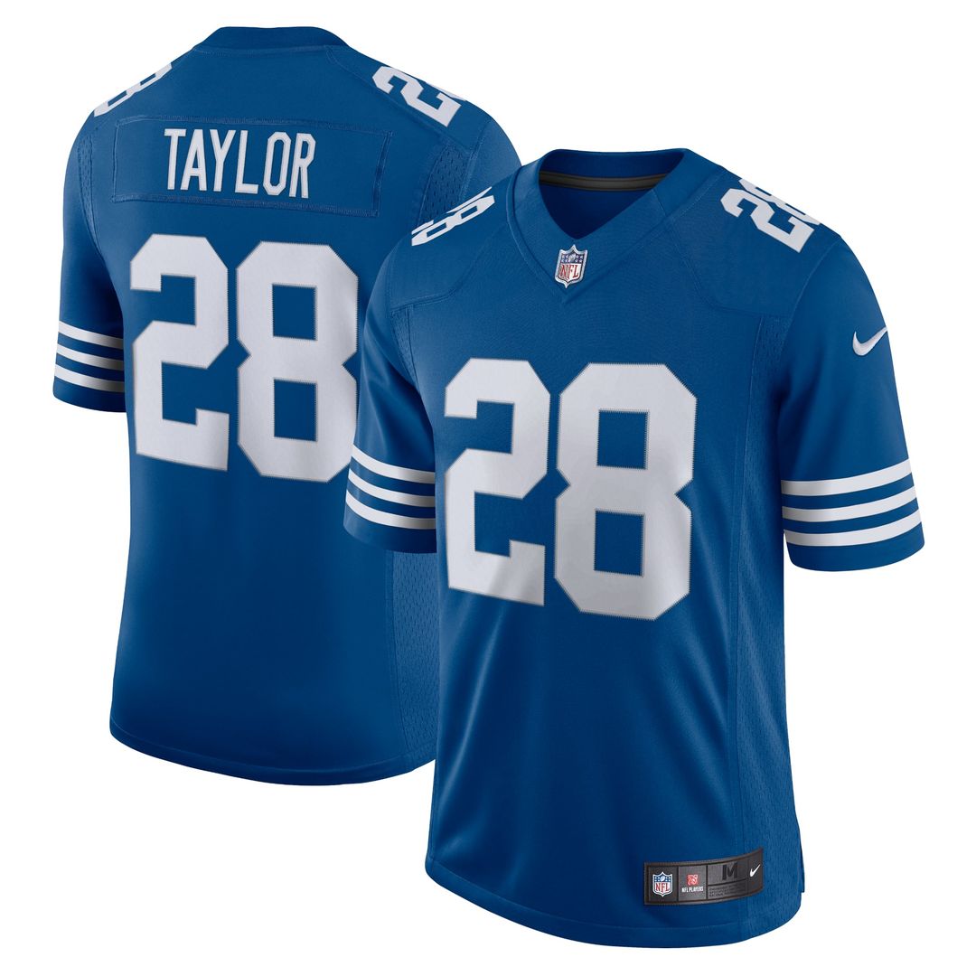 Indianapolis Colts Jonathan Taylor Royal Alternate Vapor Limited Jersey product image 1, provided for visual reference and