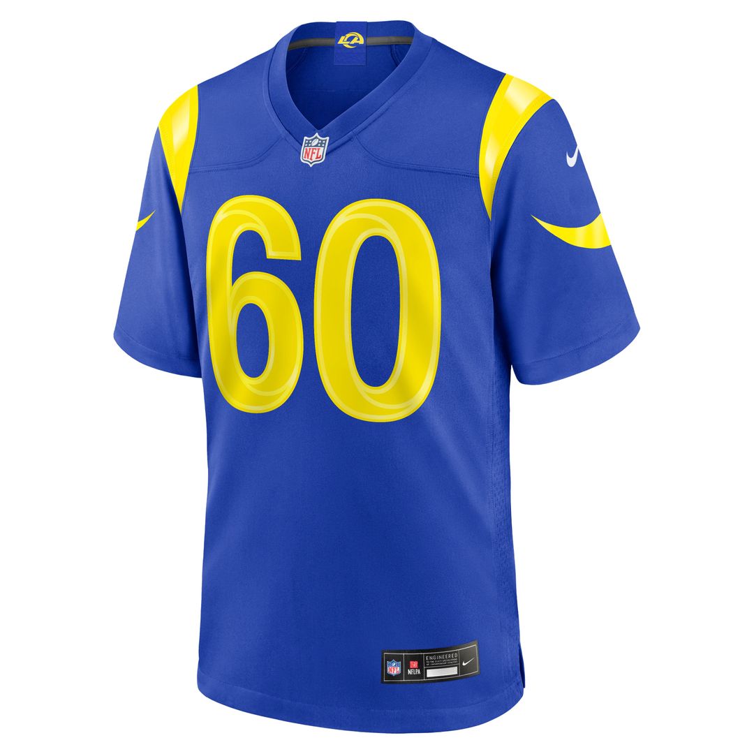 Los Angeles Rams Wyatt Bowles Royal Team Game Jersey product image 2, provided for visual reference and product detail review
