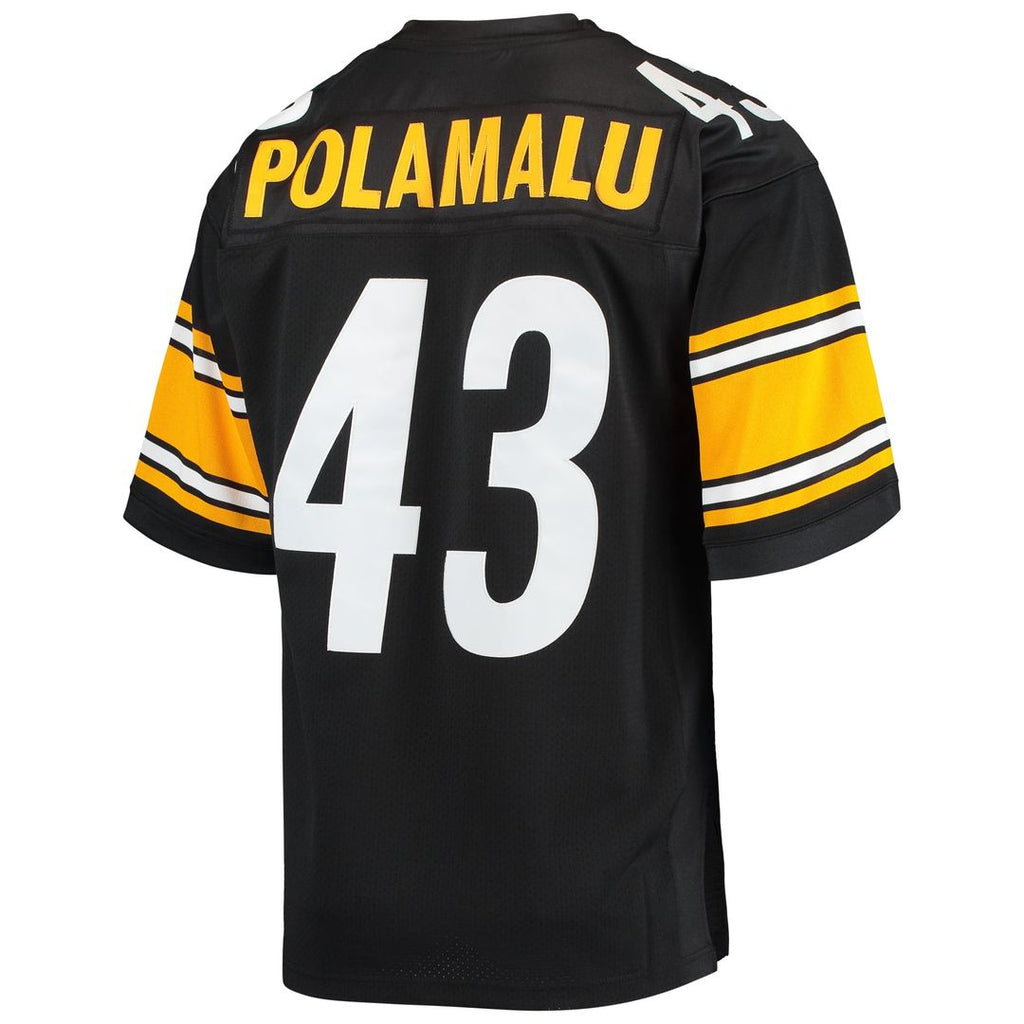 Pittsburgh Steelers 2007 Troy Polamalu Black Authentic Throwback Retired Player Jersey product image 3, provided for visual