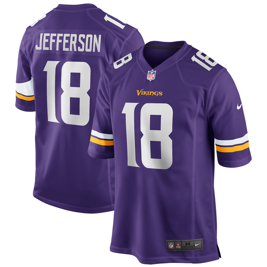 Minnesota Vikings Justin Jefferson Purple Player Game Jersey product image 1, provided for visual reference and product