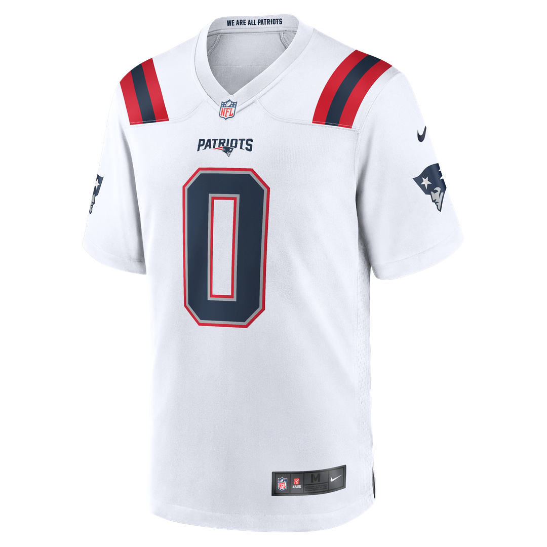 New England Patriots Christian Gonzalez White Game Jersey product image 19, provided for visual reference and product detail