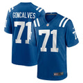 Indianapolis Colts Matt Goncalves Royal Game Jersey product image 1, provided for visual reference and product detail review