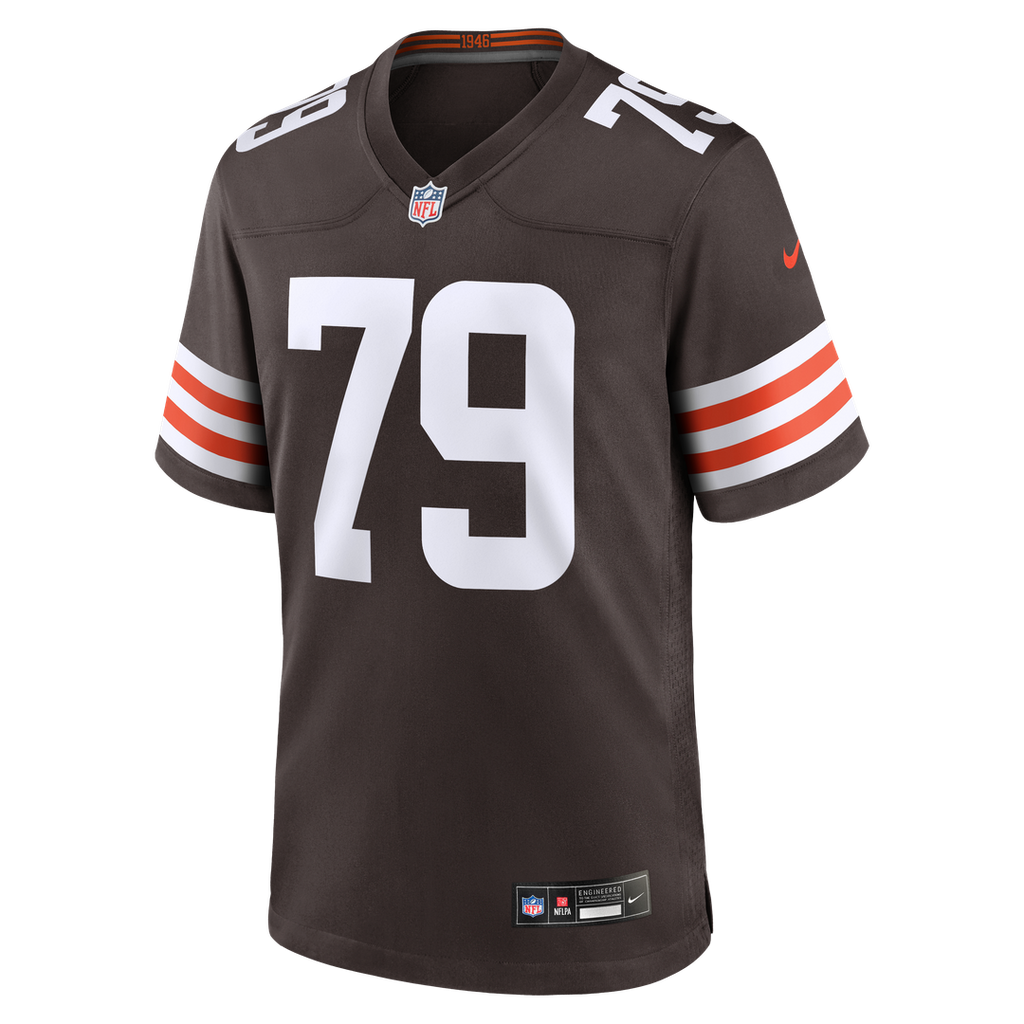 Cleveland Browns Dawand Jones Brown Team Game Jersey product image 2, provided for visual reference and product detail review