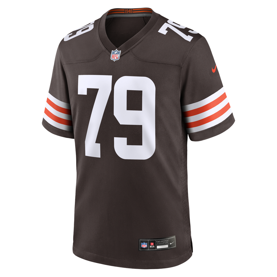 Cleveland Browns Dawand Jones Brown Team Game Jersey product image 2, provided for visual reference and product detail review
