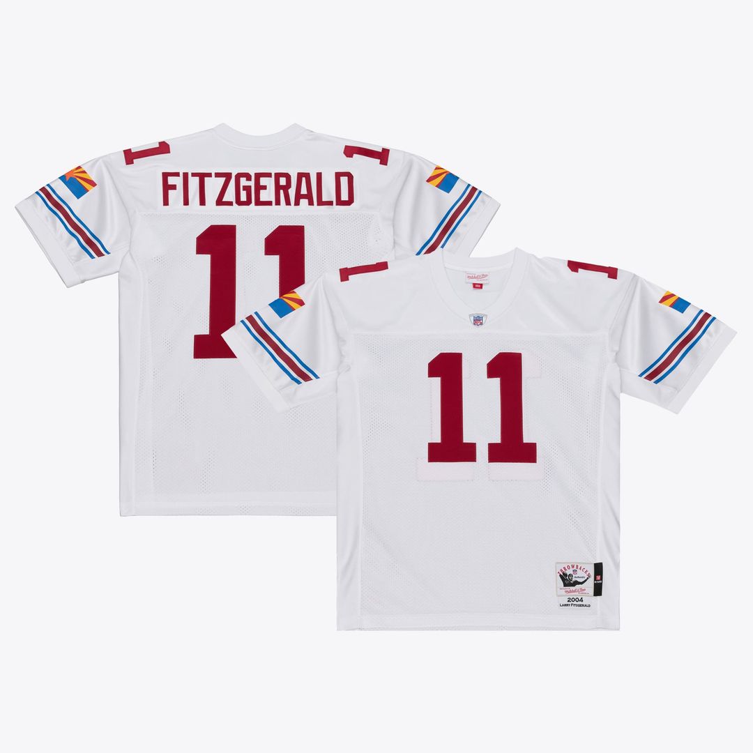 Arizona Cardinals Larry Fitzgerald White 2004 Authentic Throwback Jersey product image 1, provided for visual reference and