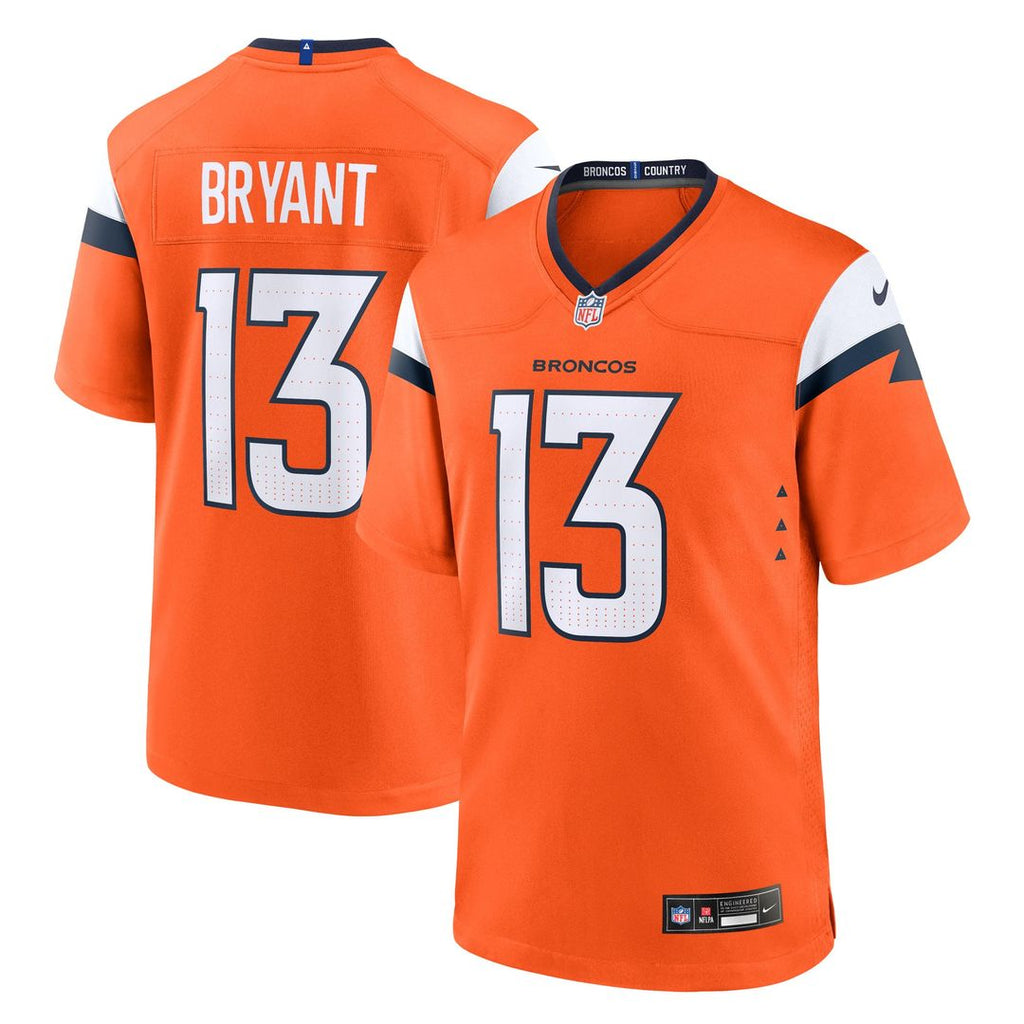 Denver Broncos Pat Bryant Orange Team Game Jersey product image 1, provided for visual reference and product detail review
