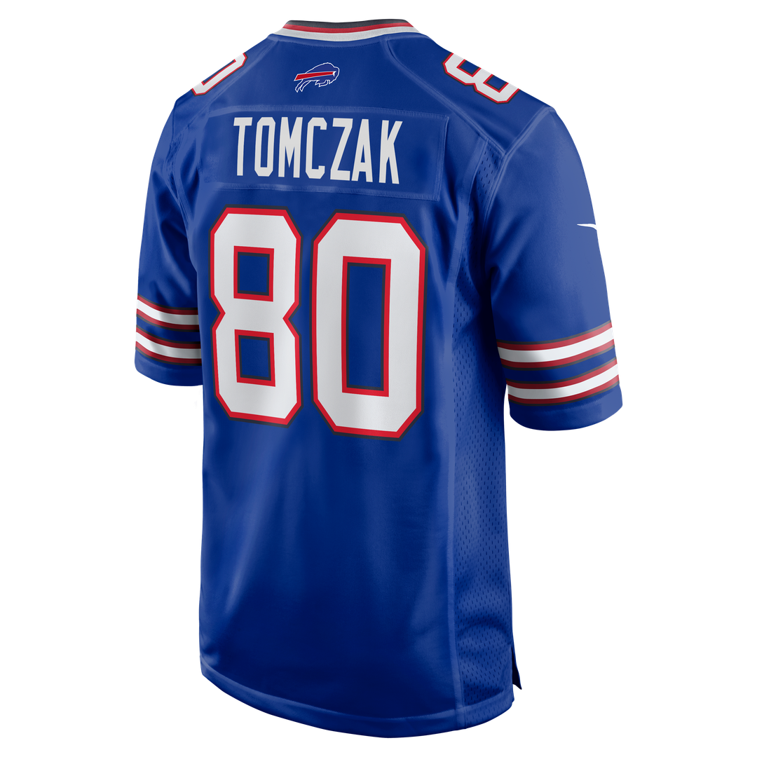 Buffalo Bills Max Tomczak Royal Team Game Jersey product image 5, provided for visual reference and product detail review