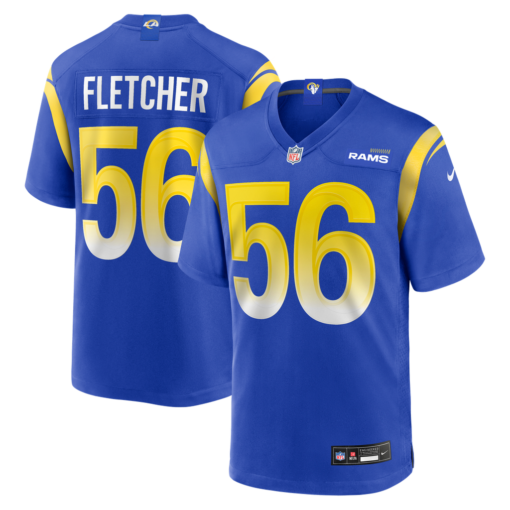 Los Angeles Rams London Fletcher Royal Game Retired Player Jersey product image 1, provided for visual reference and product