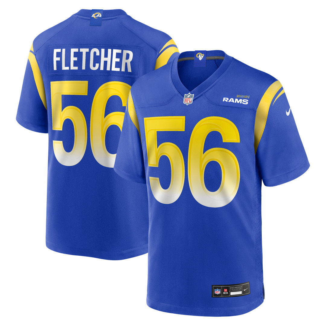 Los Angeles Rams London Fletcher Royal Game Retired Player Jersey product image 1, provided for visual reference and product