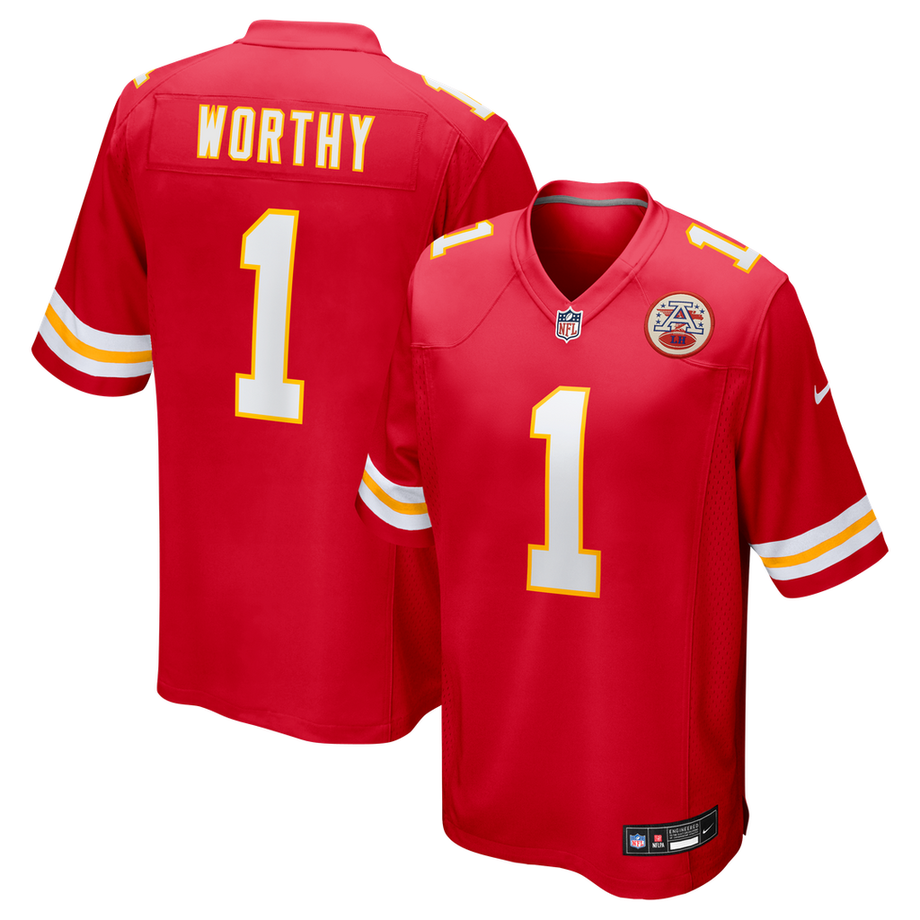 Kansas City Chiefs Xavier Worthy Red Player Game Jersey product image 1, provided for visual reference and product detail