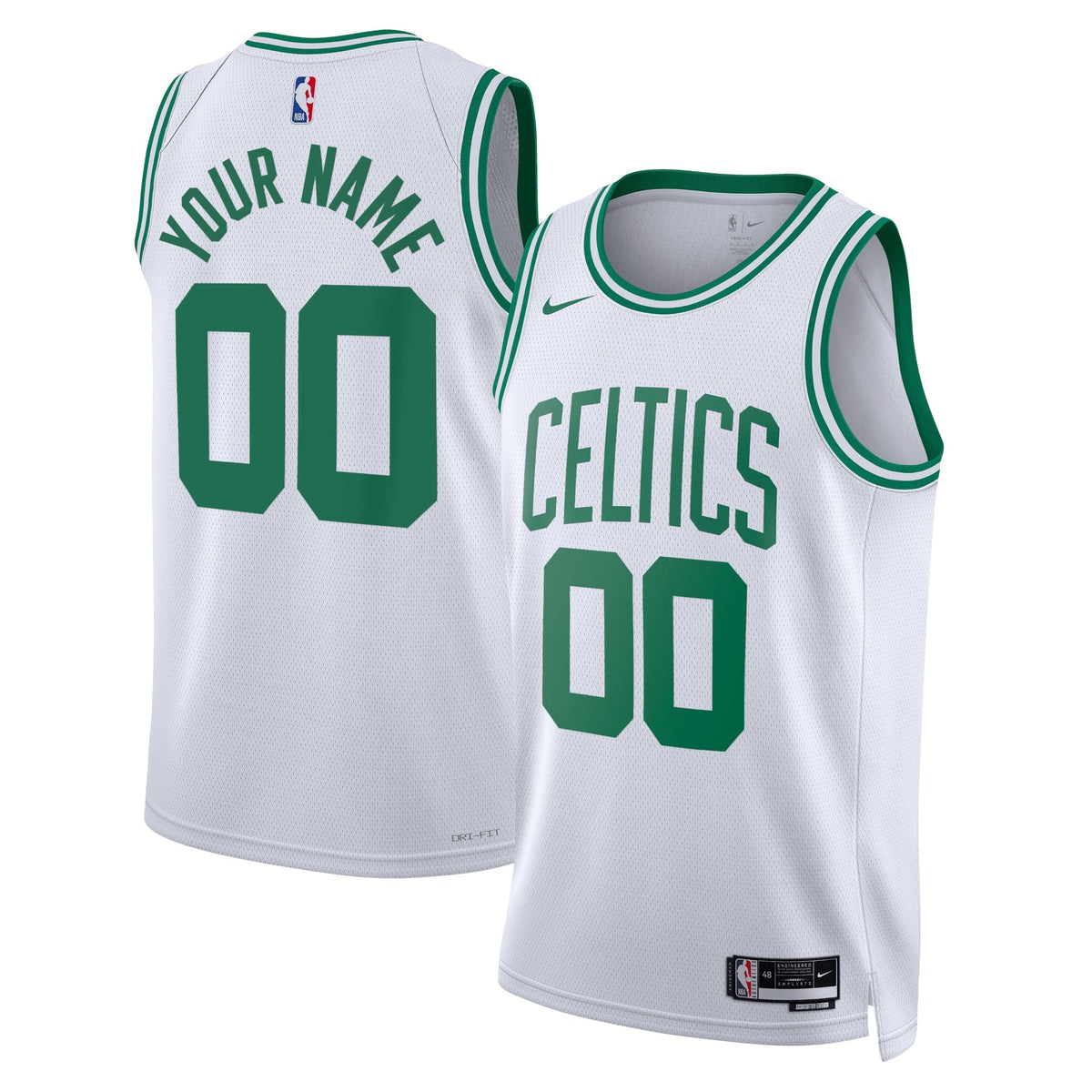 Boston Celtics Association Swingman Basketball Jersey - Custom - Unisex product image 1, provided for visual reference and