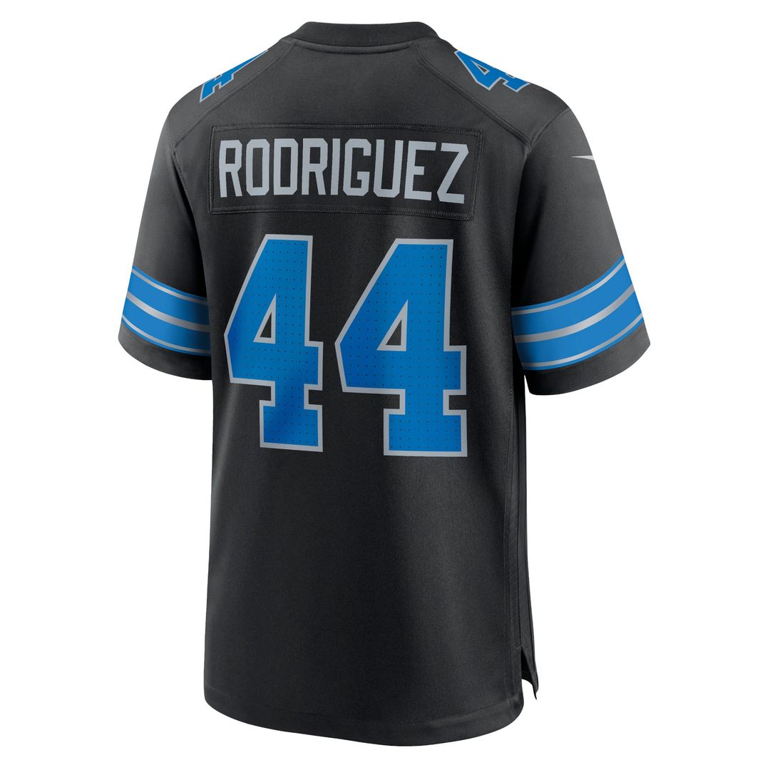 Detroit Lions Malcolm Rodriguez Black 2nd Alternate Game Jersey product image 3, provided for visual reference and product