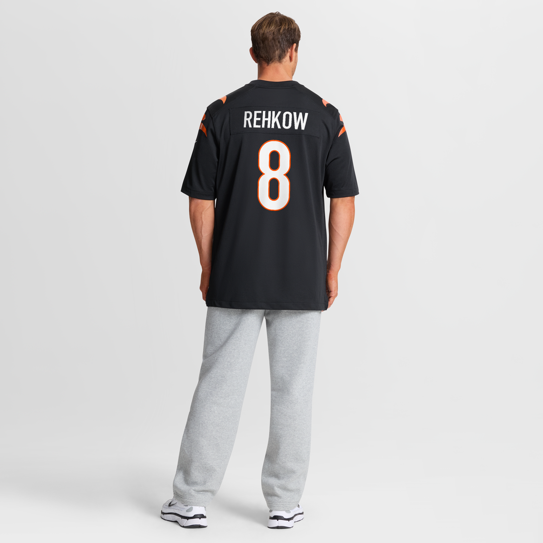 Cincinnati Bengals Ryan Rehkow Black Game Jersey product image 8, provided for visual reference and product detail review
