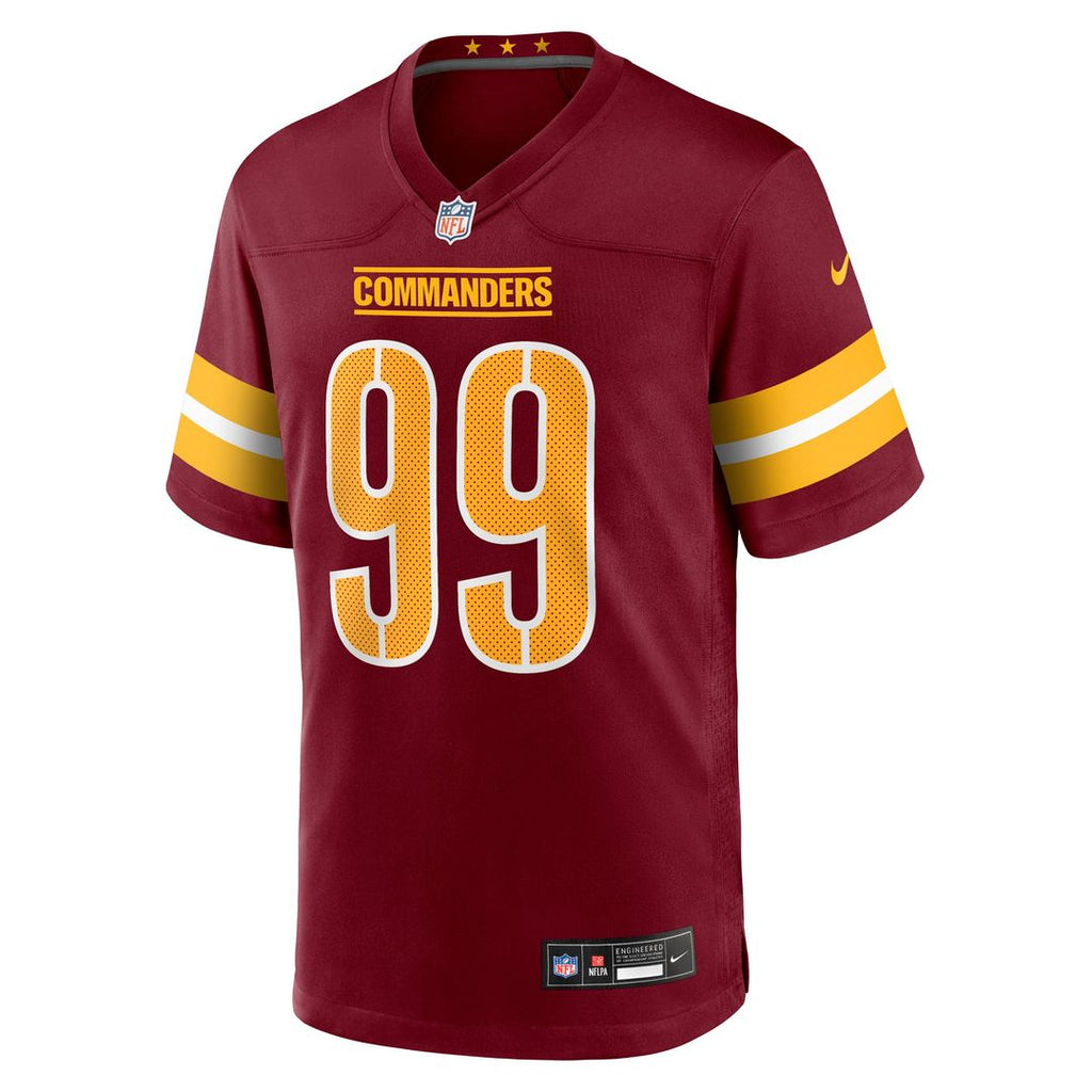 Washington Commanders Javon Kinlaw Burgundy Team Game Jersey product image 2, provided for visual reference and product