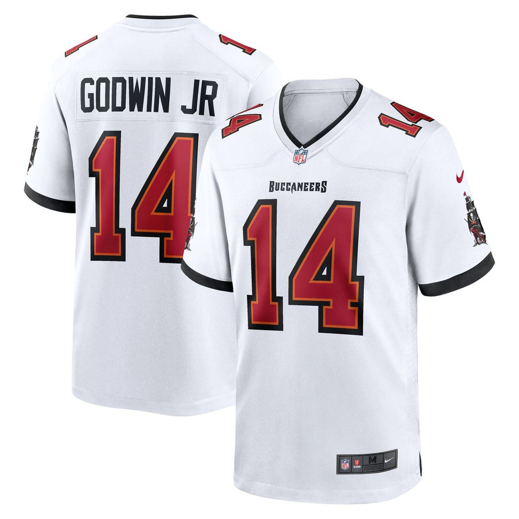 Tampa Bay Buccaneers Chris Godwin Jr. White Game Player Jersey product image 1, provided for visual reference and product