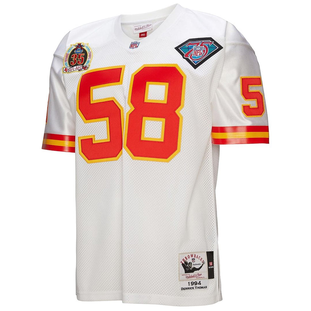 Kansas City Chiefs 1994 Derrick Thomas White Authentic Throwback Retired Player Jersey product image 2, provided for visual