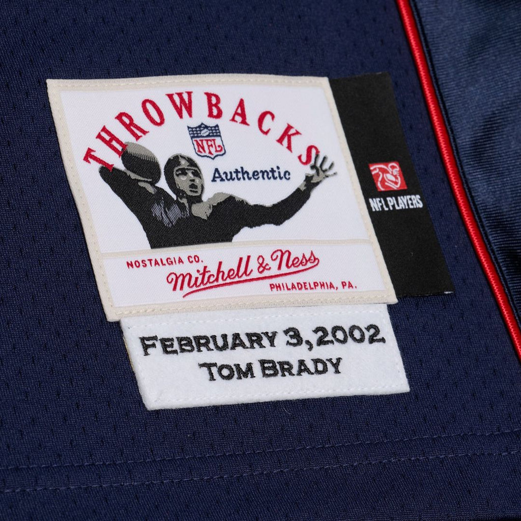 New England Patriots Tom Brady Navy Super Bowl XXXVI Authentic Throwback Jersey product image 4, provided for visual