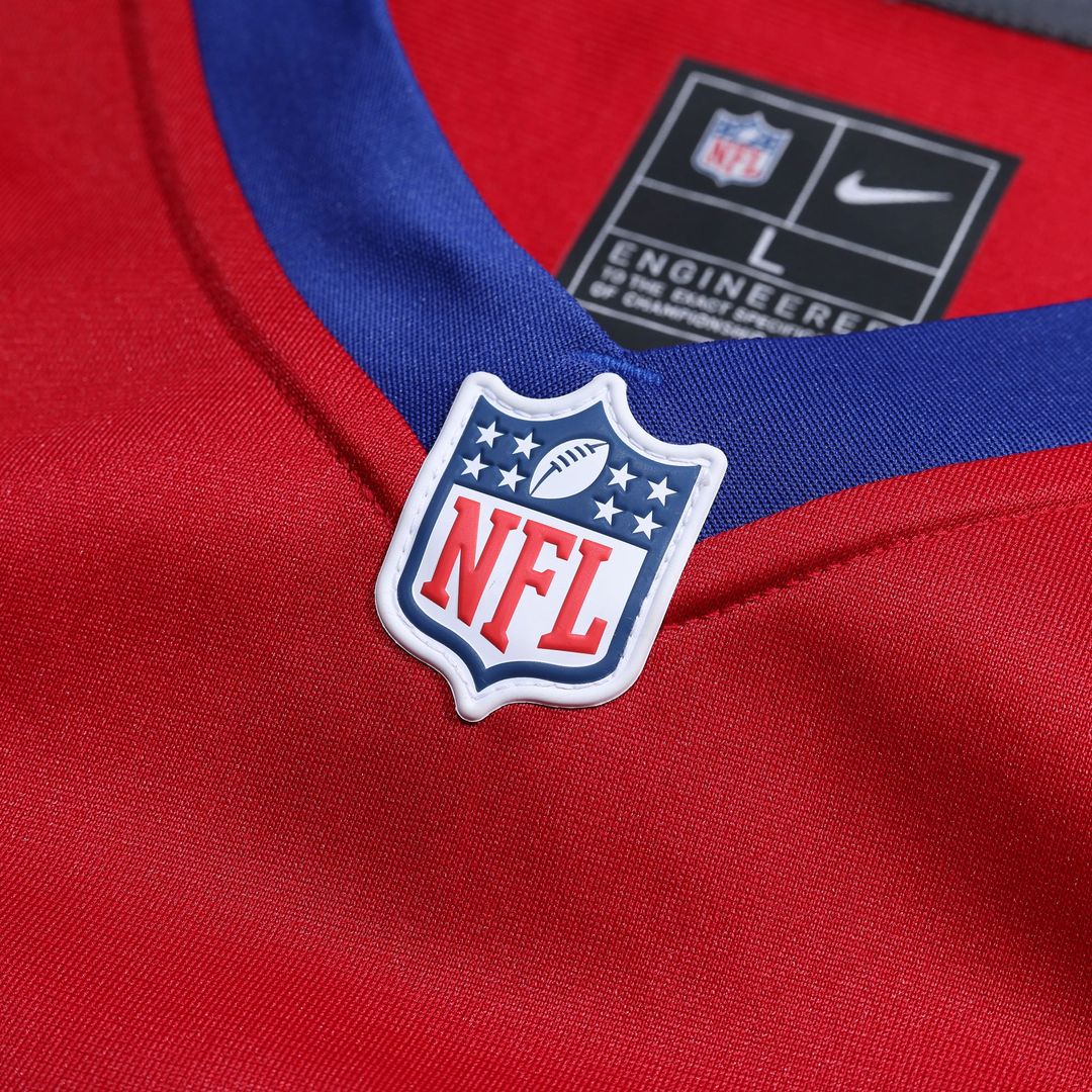 New York Giants Jaxson Dart Red Alternate Century Red Game Jersey product image 4, provided for visual reference and product