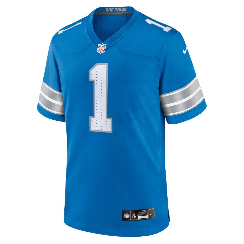 Detroit Lions Blake Miller Blue Team Game Jersey product image 2, provided for visual reference and product detail review
