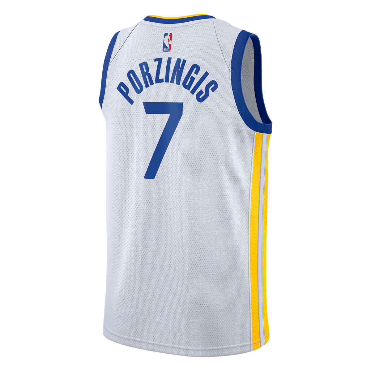 Kristaps Porziņģis Golden State Warriors Association Edition Swingman Jersey - White - Youth product image 4, provided for