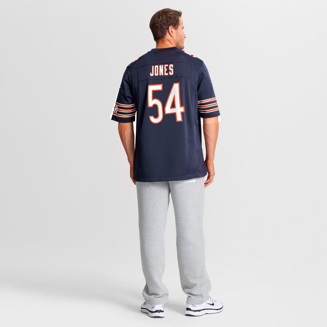 Chicago Bears Logan Jones Navy Team Game Jersey product image 3, provided for visual reference and product detail review