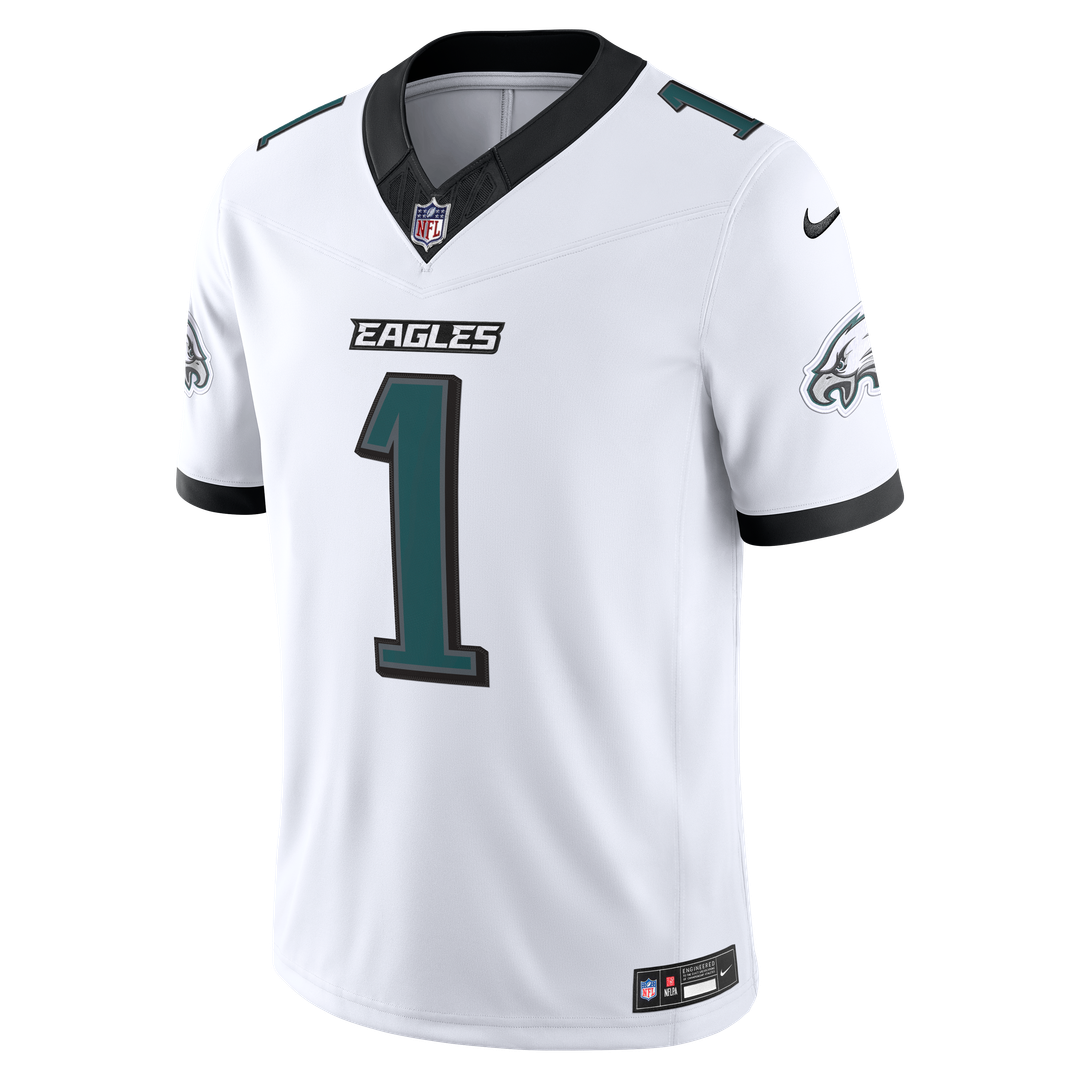 Philadelphia Eagles Jalen Hurts White Vapor F.U.S.E. Stitched Limited Jersey product image 2, provided for visual reference