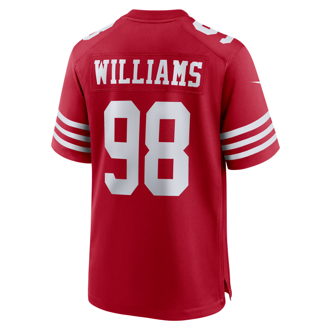 San Francisco 49ers Mykel Williams Scarlet Team Game Jersey product image 3, provided for visual reference and product