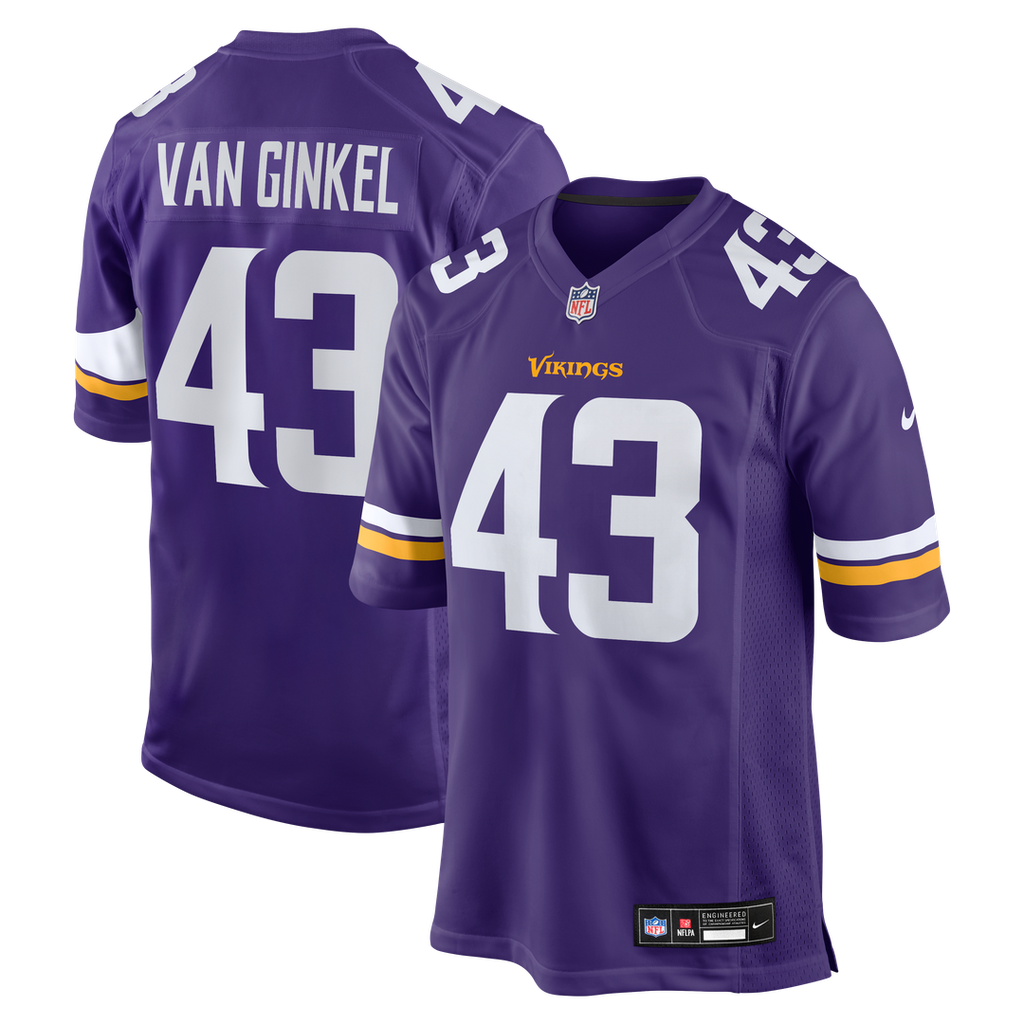 Minnesota Vikings Andrew Van Ginkel White Alternate Game Jersey product image 7, provided for visual reference and product