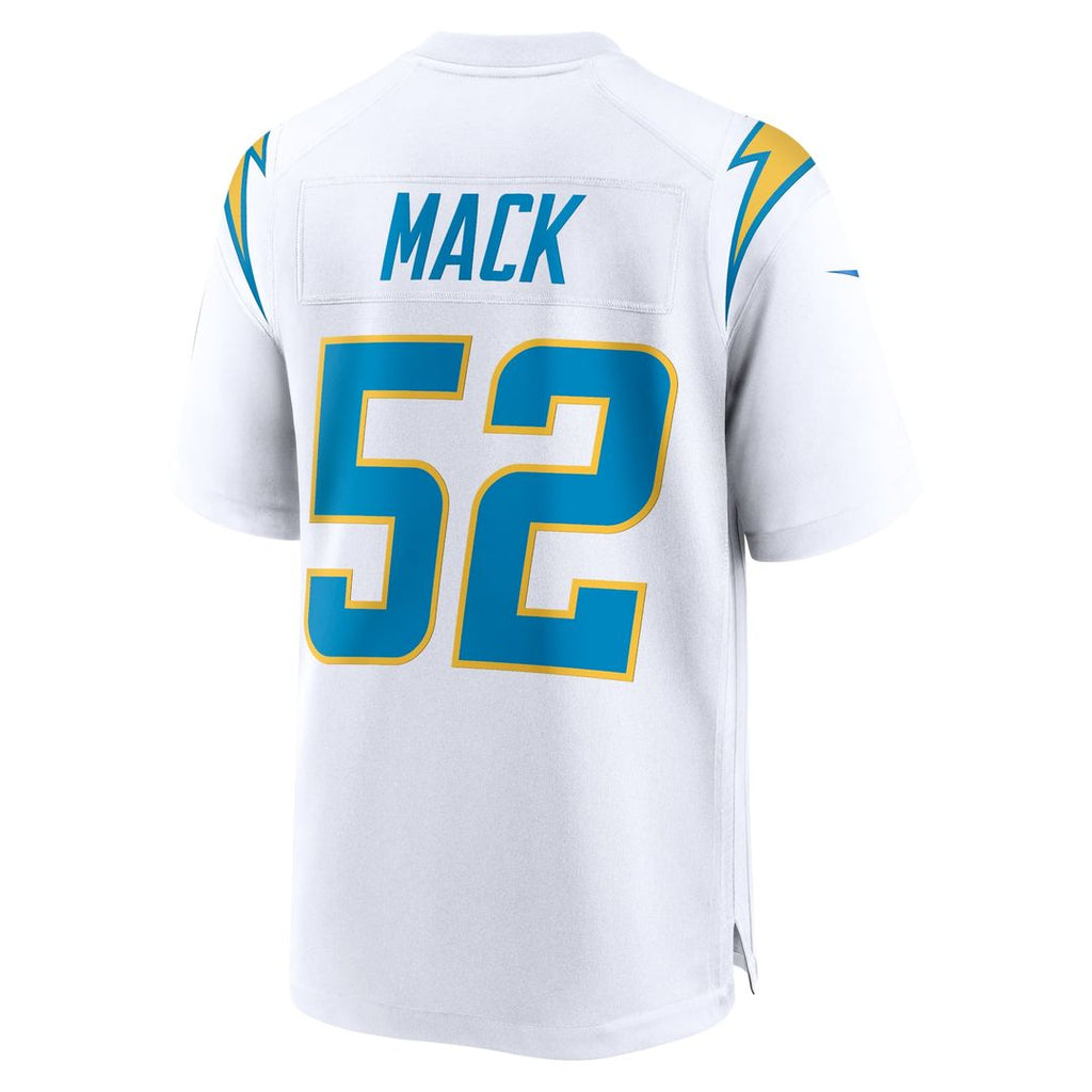 Los Angeles Chargers Khalil Mack White Game Jersey product image 3, provided for visual reference and product detail review