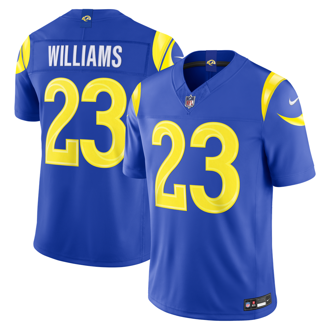Los Angeles Rams Kyren Williams White Vapor F.U.S.E. Stitched Limited Jersey product image 19, provided for visual reference