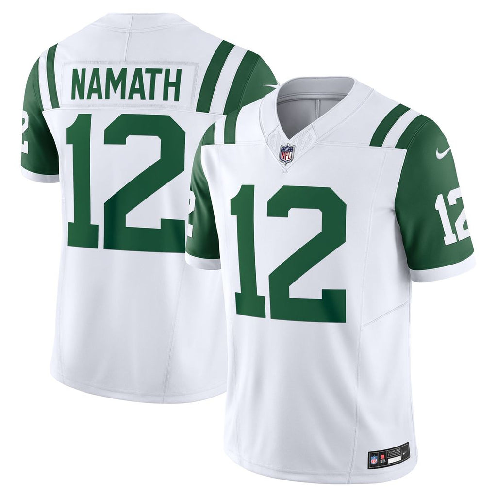 New York Jets Joe Namath White Classic Alternate Vapor F.U.S.E. Retired Player Limited Jersey product image 1, provided for