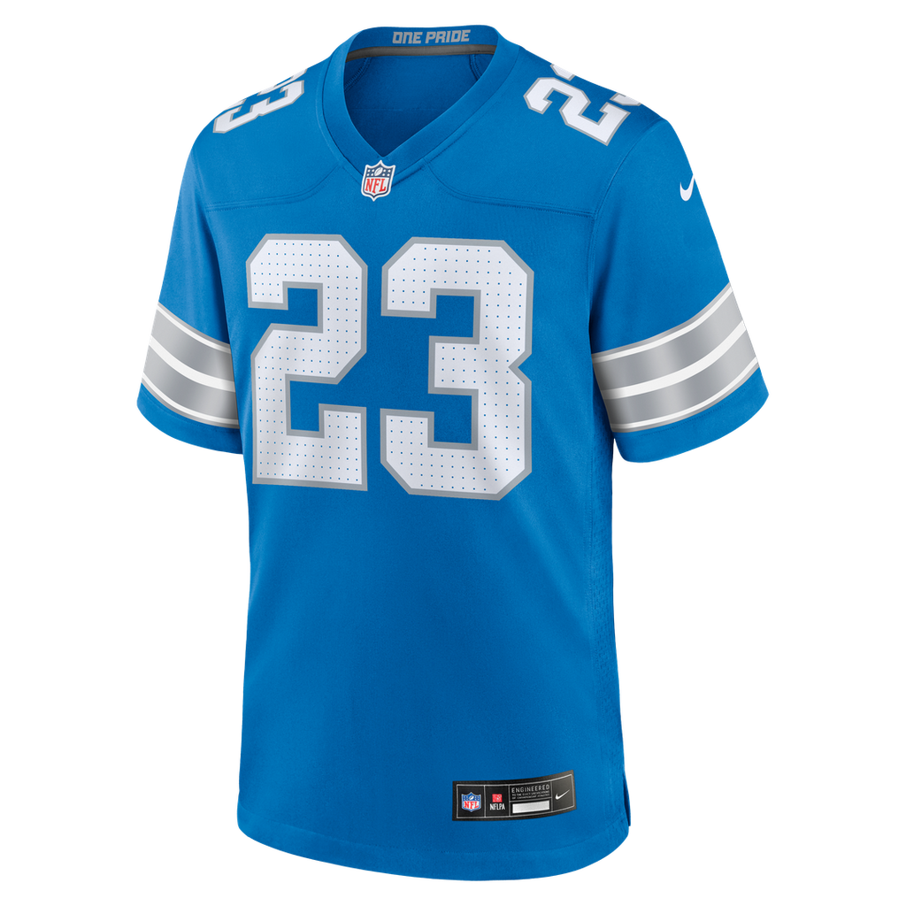 Detroit Lions Rock Ya-Sin Blue Team Game Jersey product image 2, provided for visual reference and product detail review