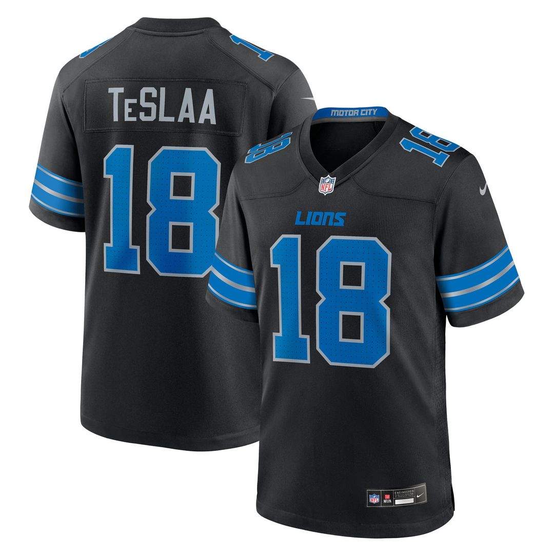 Detroit Lions Isaac TeSlaa Black Alternate Game Player Jersey product image 7, provided for visual reference and product