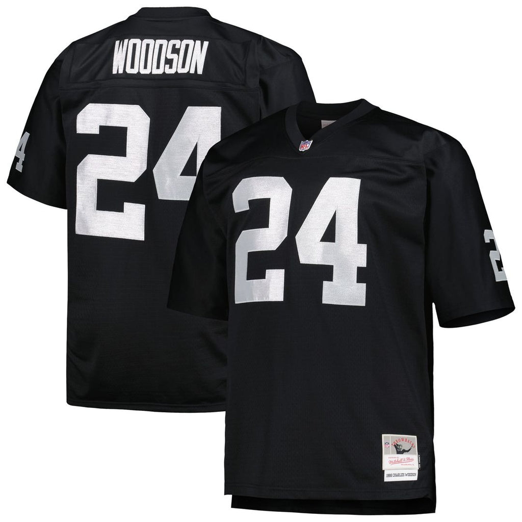 Las Vegas Raiders Charles Woodson Black Big & Tall 1998 Retired Player Replica Jersey product image 1, provided for visual