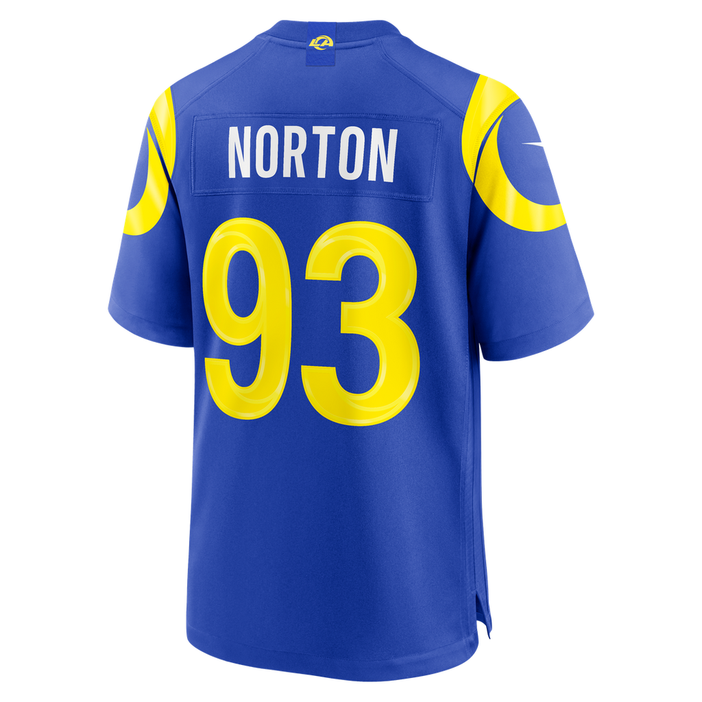 Los Angeles Rams Bill Norton Royal Team Game Jersey product image 3, provided for visual reference and product detail review