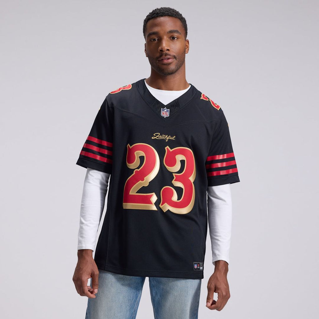 San Francisco 49ers Christian McCaffrey Black Rivalries Collection Stitched Limited Jersey product image 2, provided for
