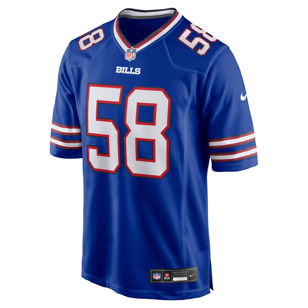 Buffalo Bills Matt Milano Royal Game Player Jersey product image 10, provided for visual reference and product detail review