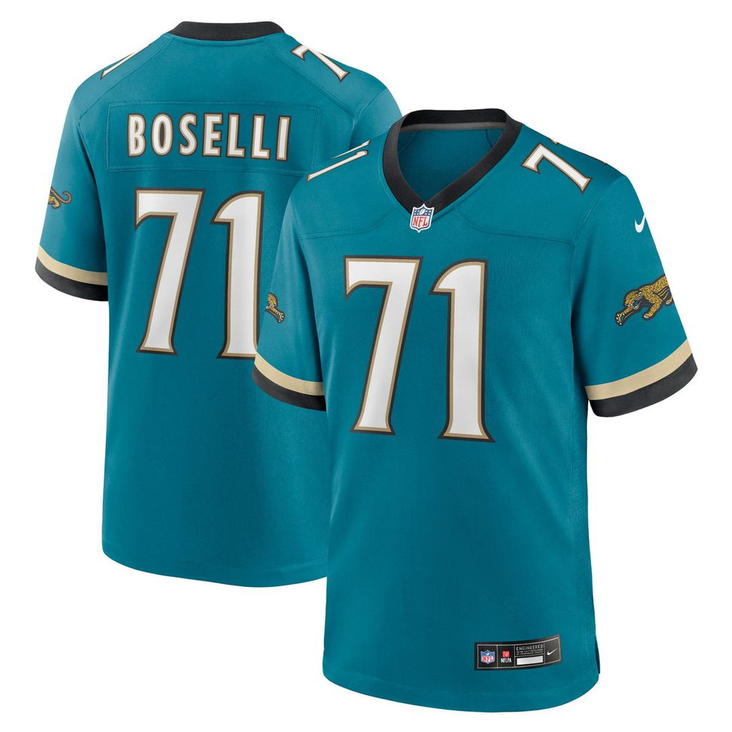 Jacksonville Jaguars Tony Boselli Teal Prowler Throwback Retired Player Game Jersey product image 1, provided for visual