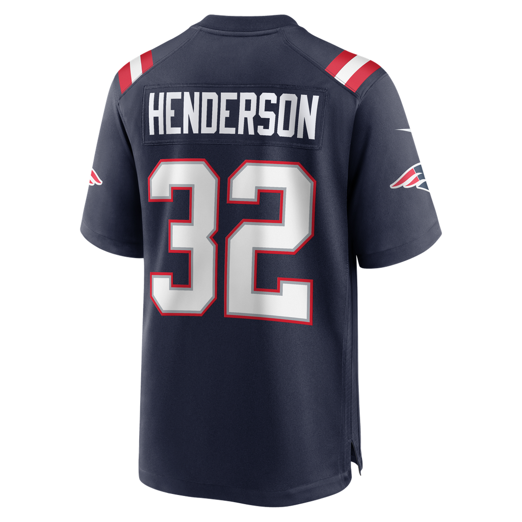 New England Patriots TreVeyon Henderson Navy 2025 NFL Draft Game Jersey product image 11, provided for visual reference and
