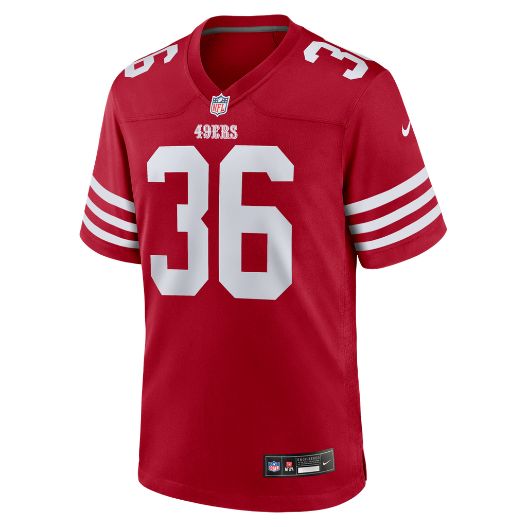 San Francisco 49ers Marques Sigle Scarlet Team Game Jersey product image 2, provided for visual reference and product detail