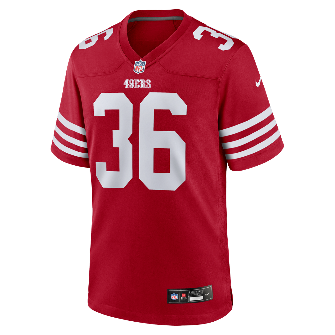 San Francisco 49ers Marques Sigle Scarlet Team Game Jersey product image 2, provided for visual reference and product detail