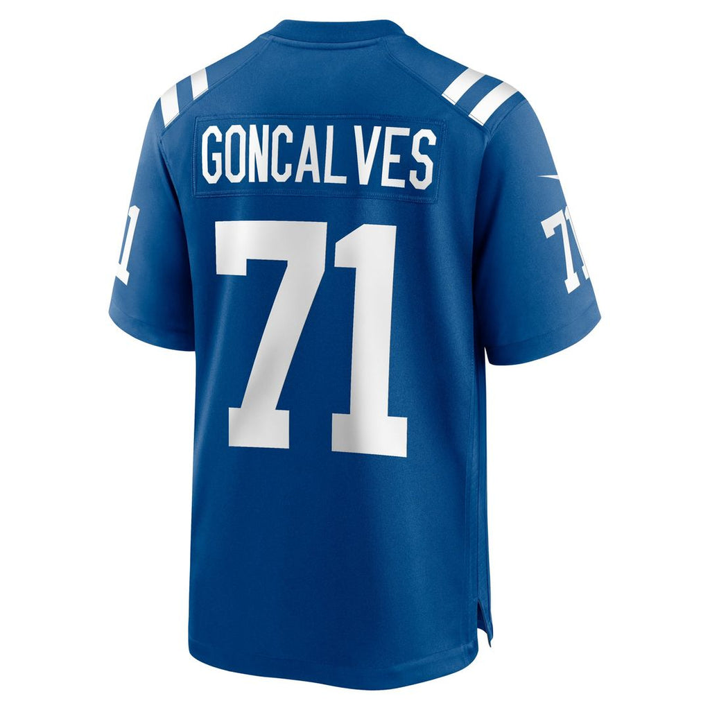 Indianapolis Colts Matt Goncalves Royal Game Jersey product image 3, provided for visual reference and product detail review