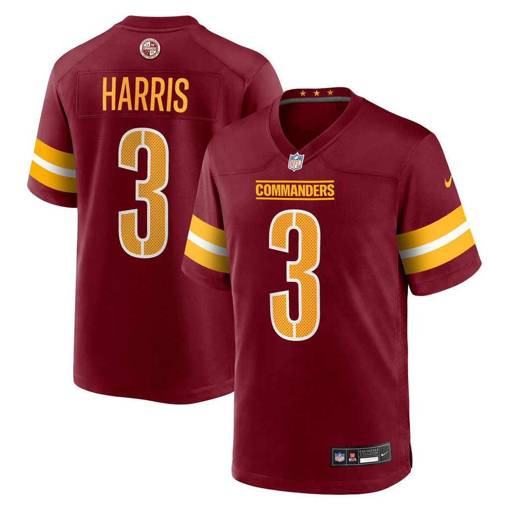 Washington Commanders Will Harris Burgundy Team Game Jersey product image 1, provided for visual reference and product