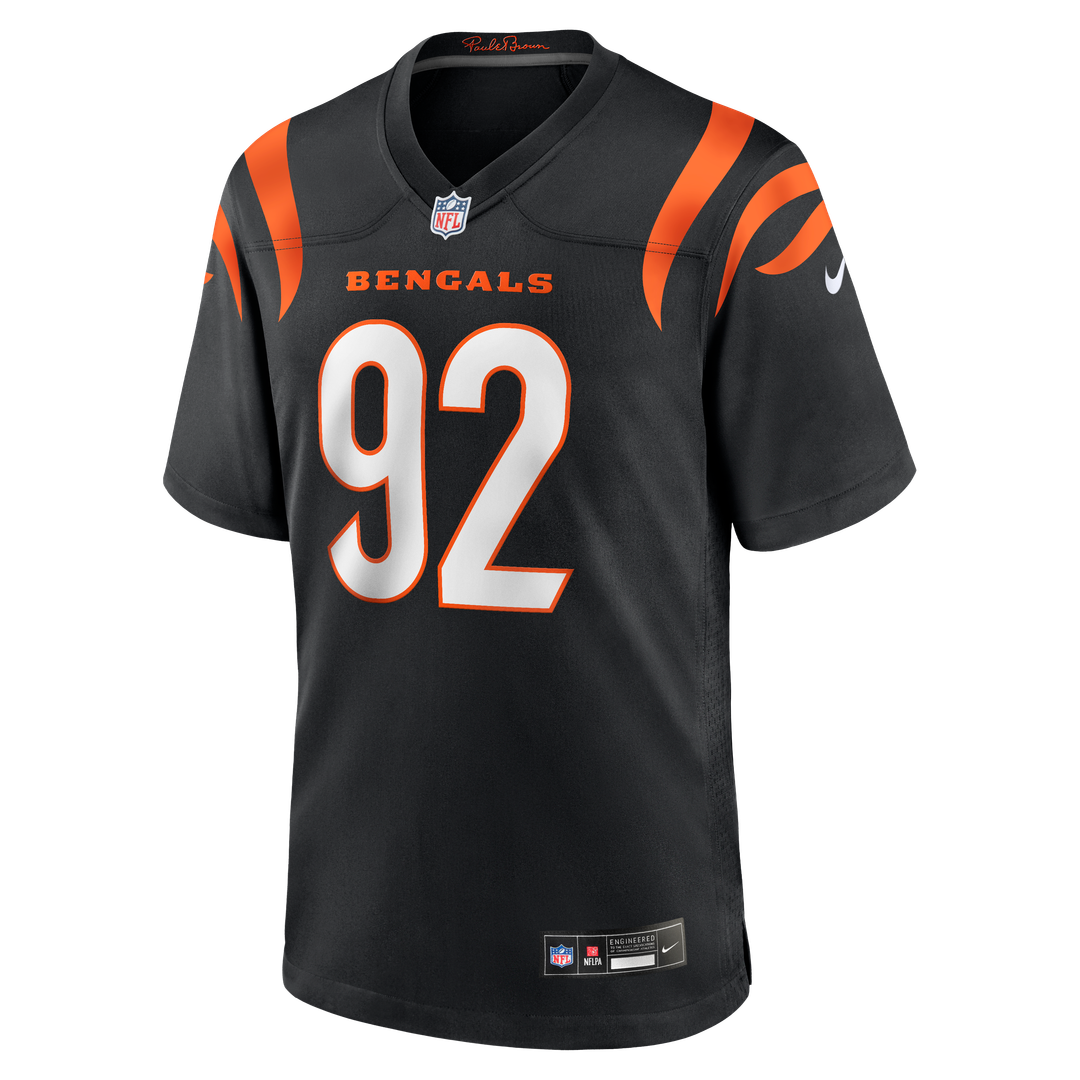 Cincinnati Bengals B.J. Hill Black Game Jersey product image 2, provided for visual reference and product detail review