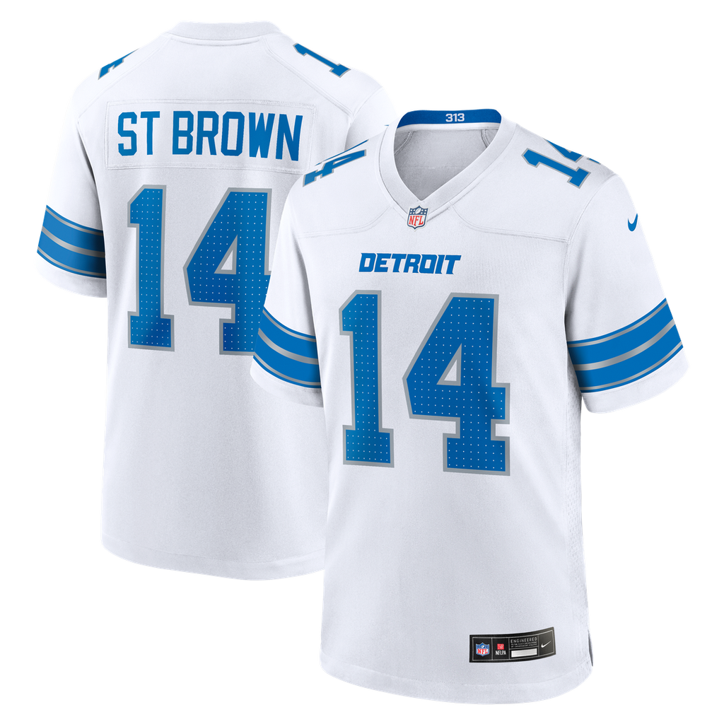 Detroit Lions Amon-Ra St. Brown Blue Game Jersey product image 27, provided for visual reference and product detail review